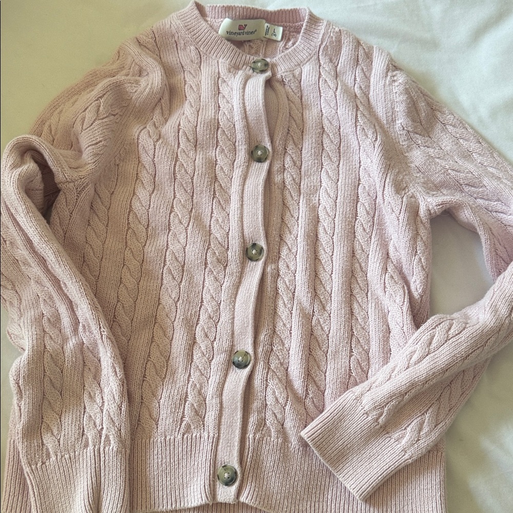 Vineyard Vines Light Pink Cable Knit Sweater